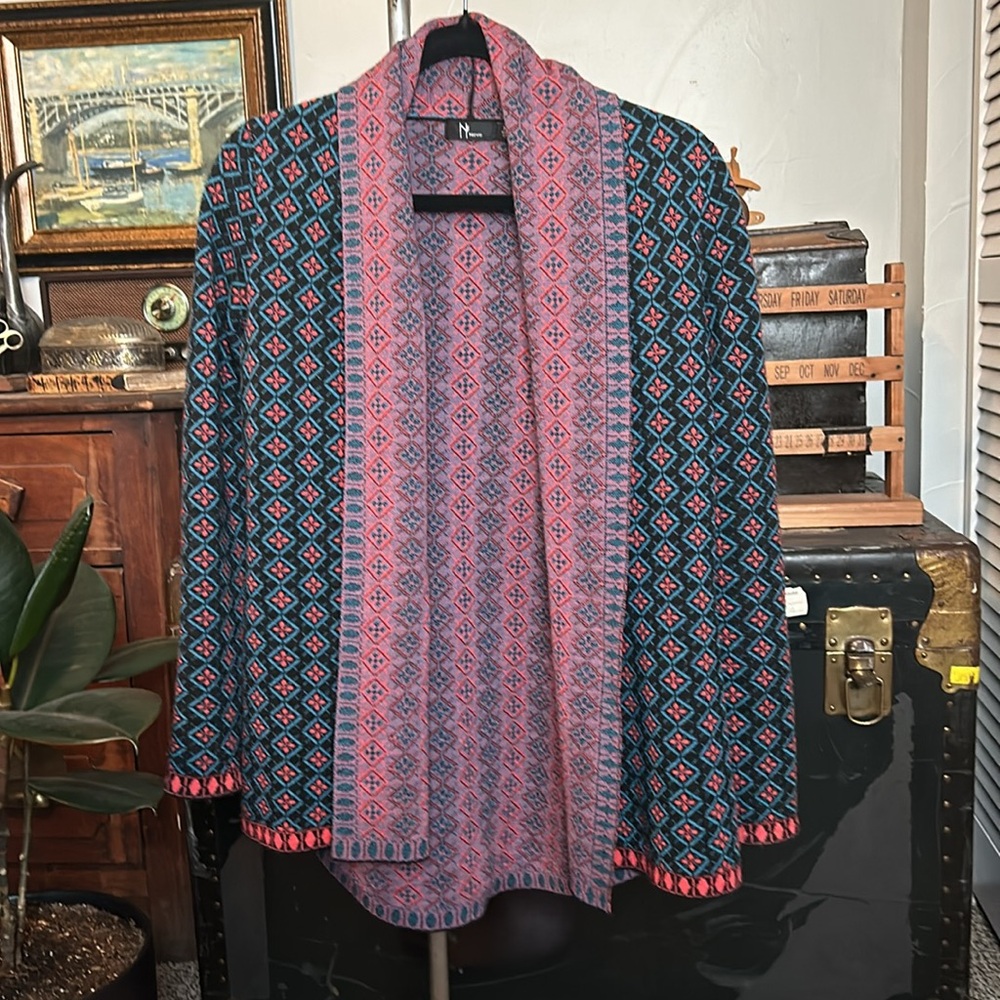 Neve Nordic Merino Wool Cardigan Open Front